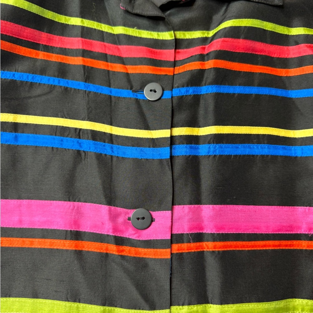 SILKLAND WOMAN Size 22W Plus Silk Bright Stripes Boutique Jacket Excellent - Picture 5 of 6
